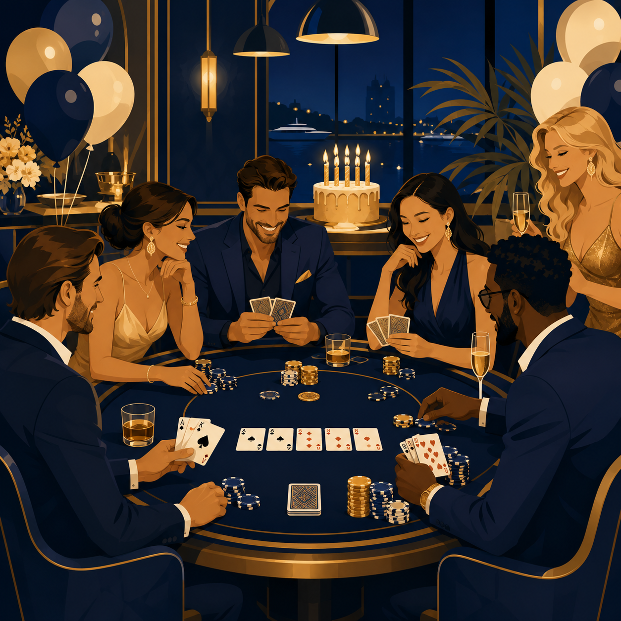 Poker table at a private event