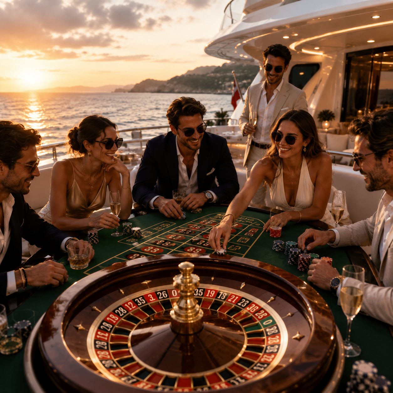 Roulette wheel at a private evening event