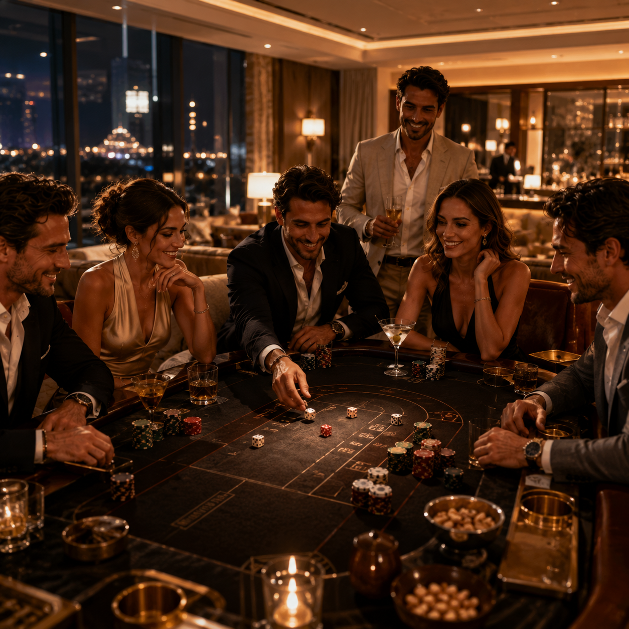 Dice game at an exclusive event